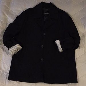 Guess Pea Coat Black Large